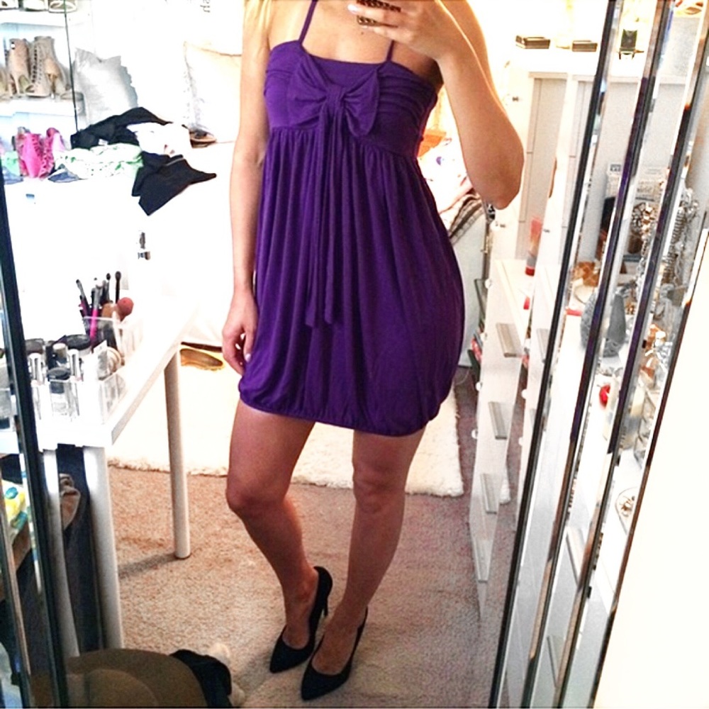 Purple bow dress:) 🎀👗